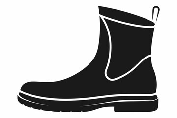 
Rubber Boots vector icon illustration. pair of black boots
