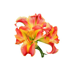 A Vibrant Flame Lily (Gloriosa Superba), Isolated On White