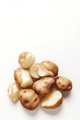 Wall Mural - A pile of potatoes with some of them cut in half