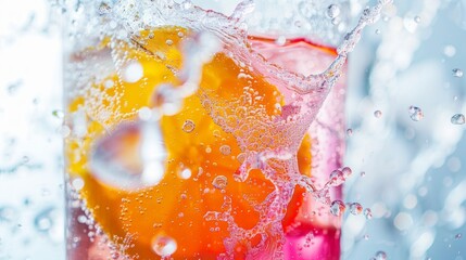 Water Splash with Orange and Pink Layers