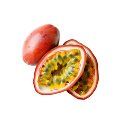 A Juicy Passion Fruit Slice Isolated On A White Background