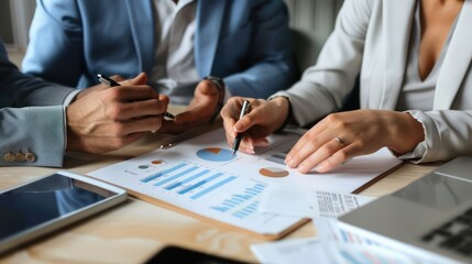 A couple meeting with a wealth manager to plan their financial future.