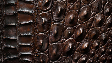 Wall Mural - brown alligator leather for background