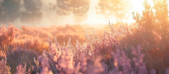 Poster - Sunrise Over a Field of Lavender