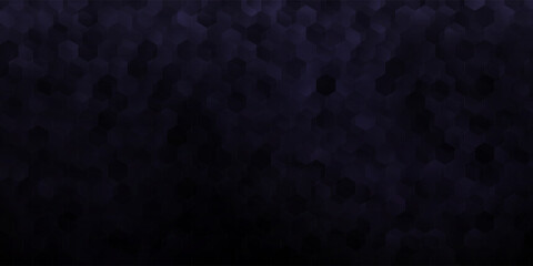 Canvas Print - Dark gray vector layout with shapes of hexagons.