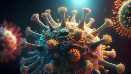 Wall Mural - ai generative of hyper realistic of bad virus 