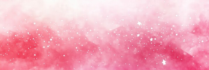 Poster - Pink Watercolor Background with Stars