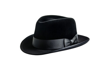 Wall Mural - Black Fedora Hat with Bow