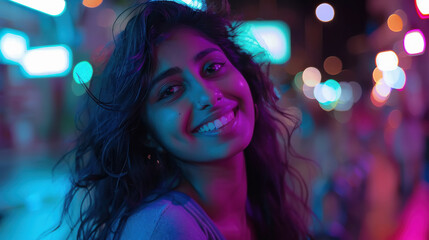 Poster - young beautiful indian woman smiling