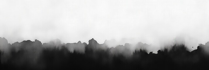 Abstract Watercolor Landscape with Black and White Gradient