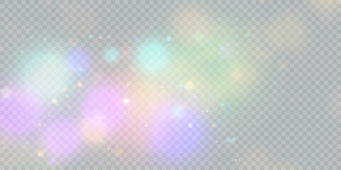 Poster - Light effect with lots of glittery glare particles shining on a transparent background.