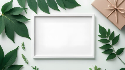 Mockup card birthday wedding background white table paper top greeting view stationery