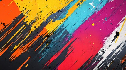 Wall Mural - Urban Canvas: A vibrant explosion of color and texture, capturing the raw energy of street art. 