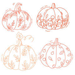 Wall Mural - cute vector pumpkins