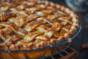 Wall Mural - Homemade apple pie with cinnamon.