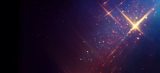Wall Mural - abstract glitter black, gold, purple and blue lights background. de-focused