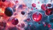 © Prime Stox - Collage artwork illustrating anemia with different types of body cells, set on a detailed medical background