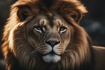 Wall Mural - furious lion portrait dark beautiful roar aggressive strong hunting power dangerous majestic isolated african zoo hunter leader big safari king africa danger fur face predator head background black