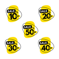 Canvas Print - set of sale badges with white and black colors