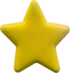 Wall Mural - yellow star shape sticker isolated on white background