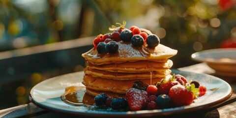 Poster - Berries Topped Pancakes for Children