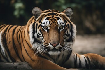 Wall Mural - background portrait black bengal thailand tiger action angry animal beautiful beauty big carnivore cat danger endangered eye face felino forest fur hair head hunter jungle mammal nature orange scene