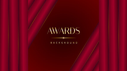 Wall Mural - Red maroon golden royal awards graphics background. Golden sidelines. Modern template grand luxury premium corporate abstract design template trophy banner certificate.	
