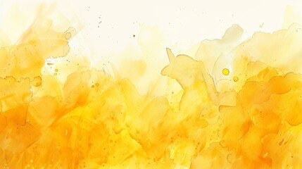 Wall Mural - Vibrant Splashing Watercolor Background with Yellow Gradient, Perfect for Creative Designs and Artistic Projects. Abstract and Fluid Gradient Design for Various Applications.