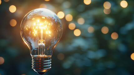 Wall Mural - A conceptual image showcasing a light bulb as a metaphor for an innovative breakthrough and smart idea, symbolizing genius marketing strategy planning and creative thinking in business