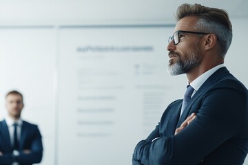 a financial advisor explains the pros and cons of passive investing to a client, with a whiteboard i