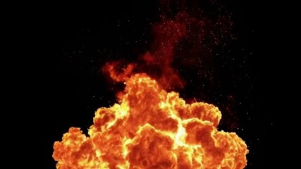 Wall Mural - a striking explosion of fire and sparks captured in a dynamic, cinematic style, evoking intensity an
