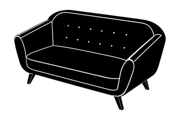 Wall Mural - Sofa vector silhouette, Couch sofa furniture icon
