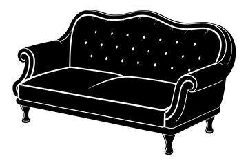 Wall Mural - Sofa vector silhouette, Couch sofa furniture icon
