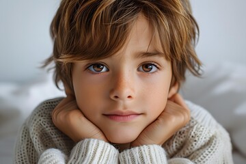 Young Boy with Brown Hair and Eyes