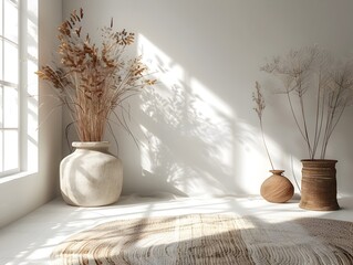 Poster - Minimalist Natural Light Interior with Decor Styling for Product Photography