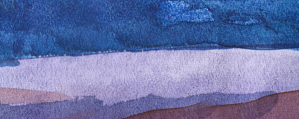 Poster - blue violet abstract watercolor macro texture