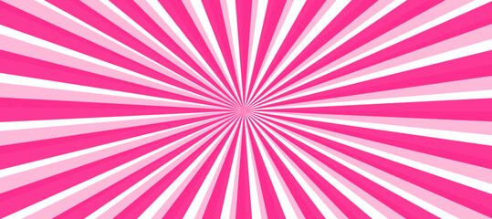 Poster - Pink and white sunburst background