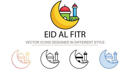 Wall Mural - Eid Al Fitr icon design with white background stock illustration