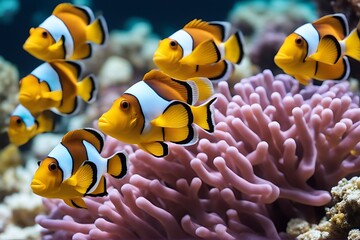 Wall Mural - exotic coral fish goldfish sergeant life underwater bannerfish fishes reef red scene other hurghada marine sea clownfish egypt major swim swimming algae aquarium under ocean beautiful beauty water