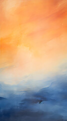 Wall Mural - artistic orange and blue watercolor paint abstract graphic poster background