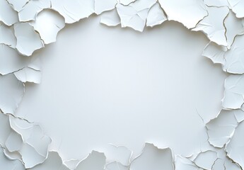 Poster - Cracked white surface texture background