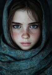 Poster - Mysterious young woman with piercing eyes