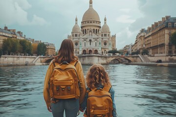 Exploring the Historic Architecture of Sacré-Cœur With a Mother and Daughter in Paris