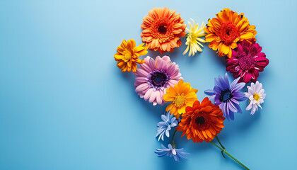 Wall Mural - Blooming heartshaped flowers isolated background symbolizing organ donation and volunteerism