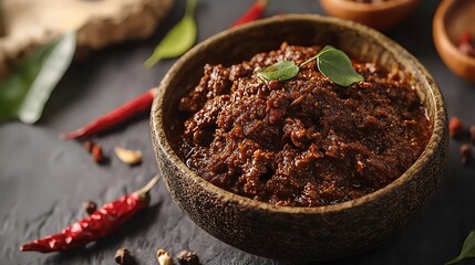 Wall Mural - A Bowl of Aromatic Indonesian Chili Paste