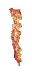 Wall Mural - Slice of tasty fried bacon isolated on white