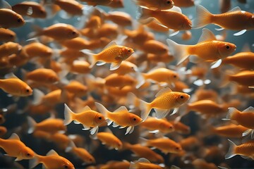 Wall Mural - goldfishes aquarium element fish escape liberty goldfish pet creature nature dish animal water refresh refreshment liquid free fresh glasses live