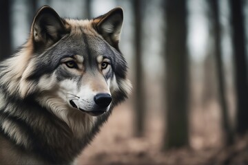 wolf grey looks out head canis lupus body animal creature mammal natural nature outdoors outside wildlife horizontal