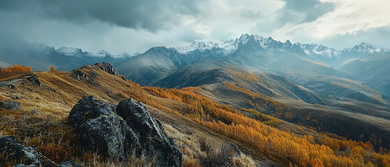 Wall Mural - autumn in the mountains