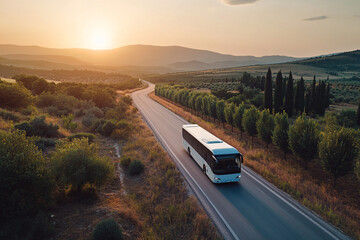 Wall Mural - coach on the road